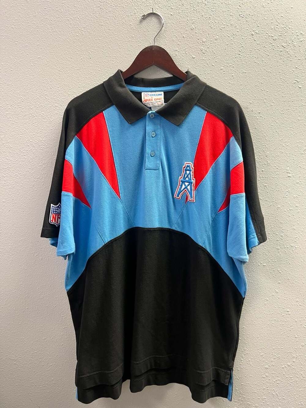 Vintage 90s Houston Oilers NFL Pro Line by Apex One Polo Shirt XXL 0078
